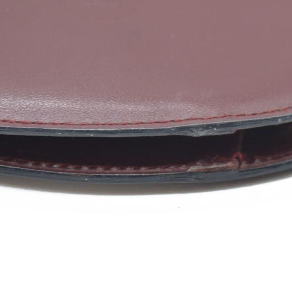 AUCTION $620 Must de Cartier Leather Coin Purse Wallet Bordeaux