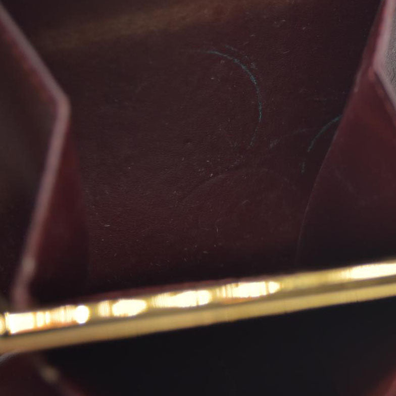 AUCTION $620 Must de Cartier Leather Coin Purse Wallet Bordeaux