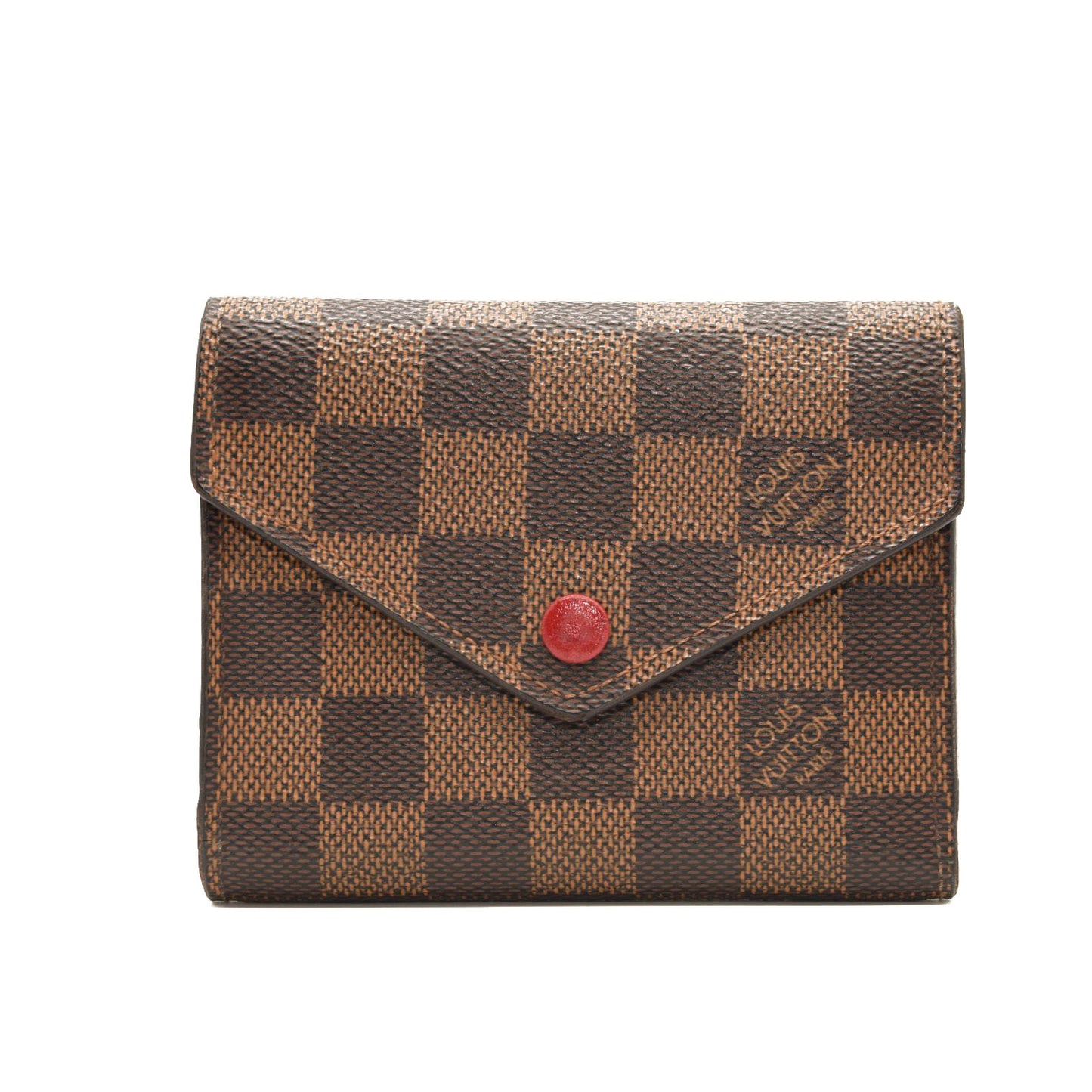 LOUIS VUITTON Damier Ebene Victorine Wallet Red