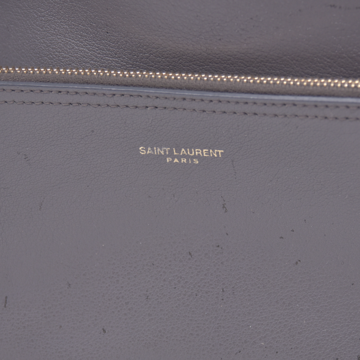$1650 2018 SAINT LAURENT Calfskin Shopping East West YSL Tote Grey