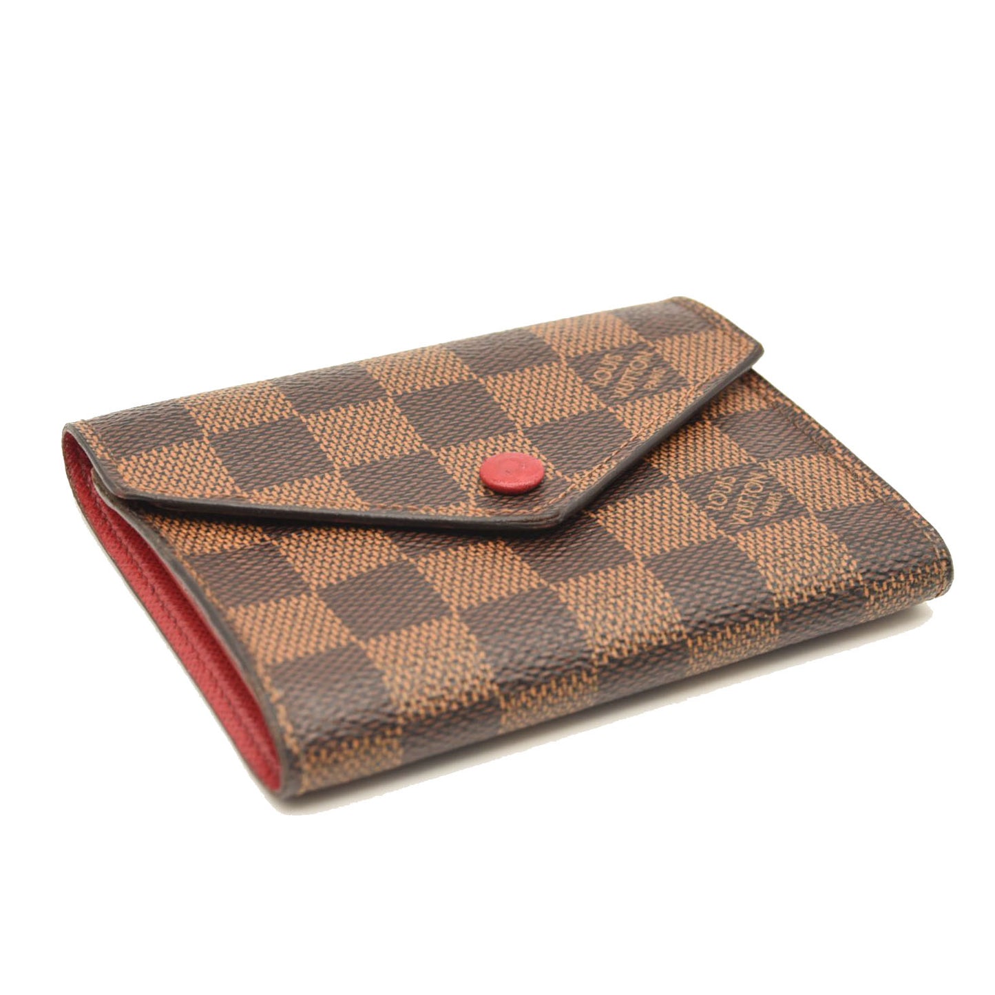 LOUIS VUITTON Damier Ebene Victorine Wallet Red