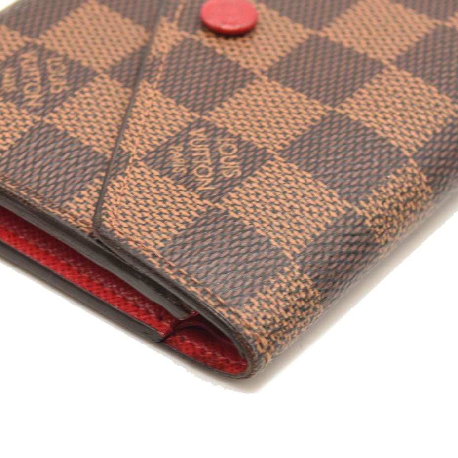 LOUIS VUITTON Damier Ebene Victorine Wallet Red