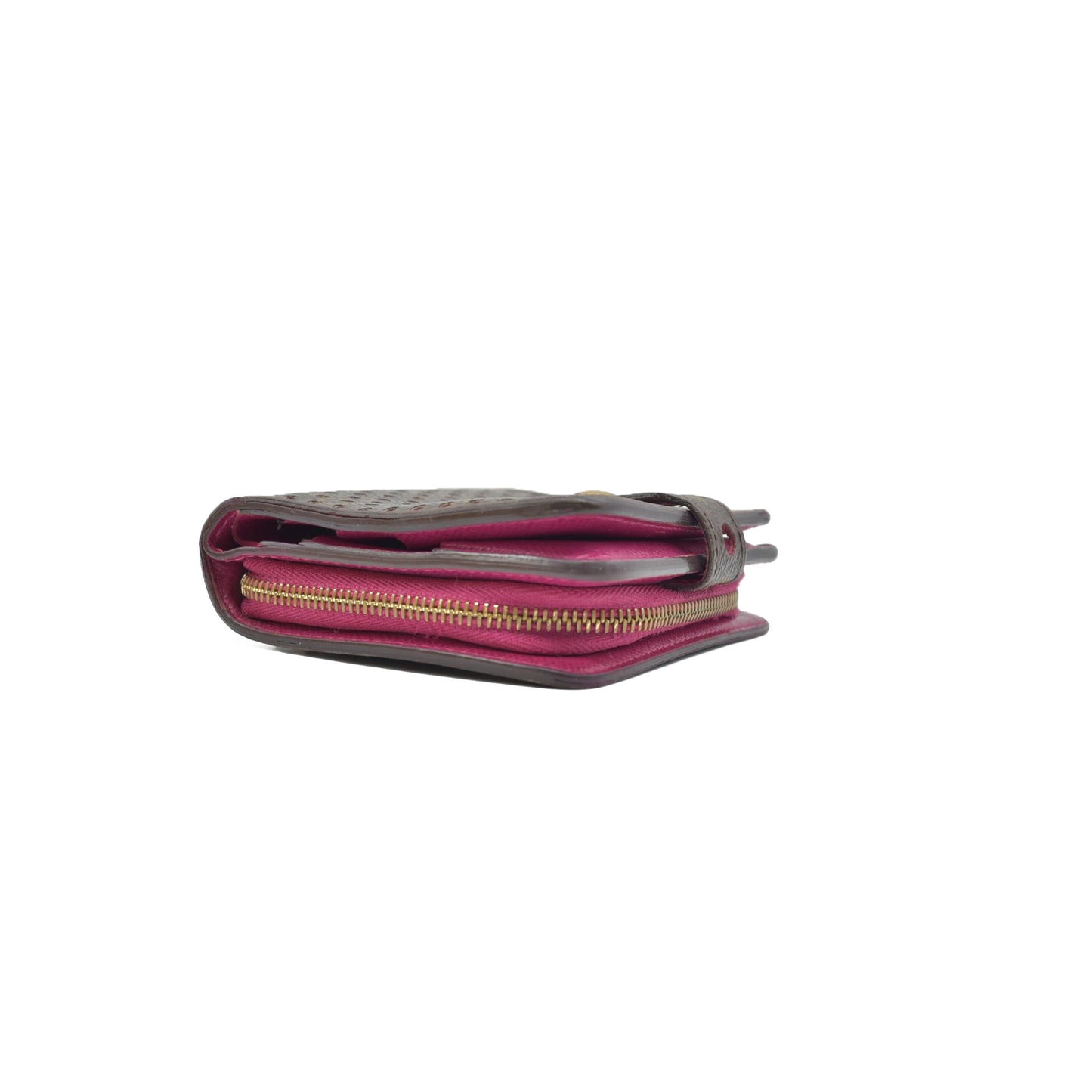 $640 2006 Louis Vuitton Monogram Perforated Compact Zipped Wallet Fuchsia CONSIGNMENT