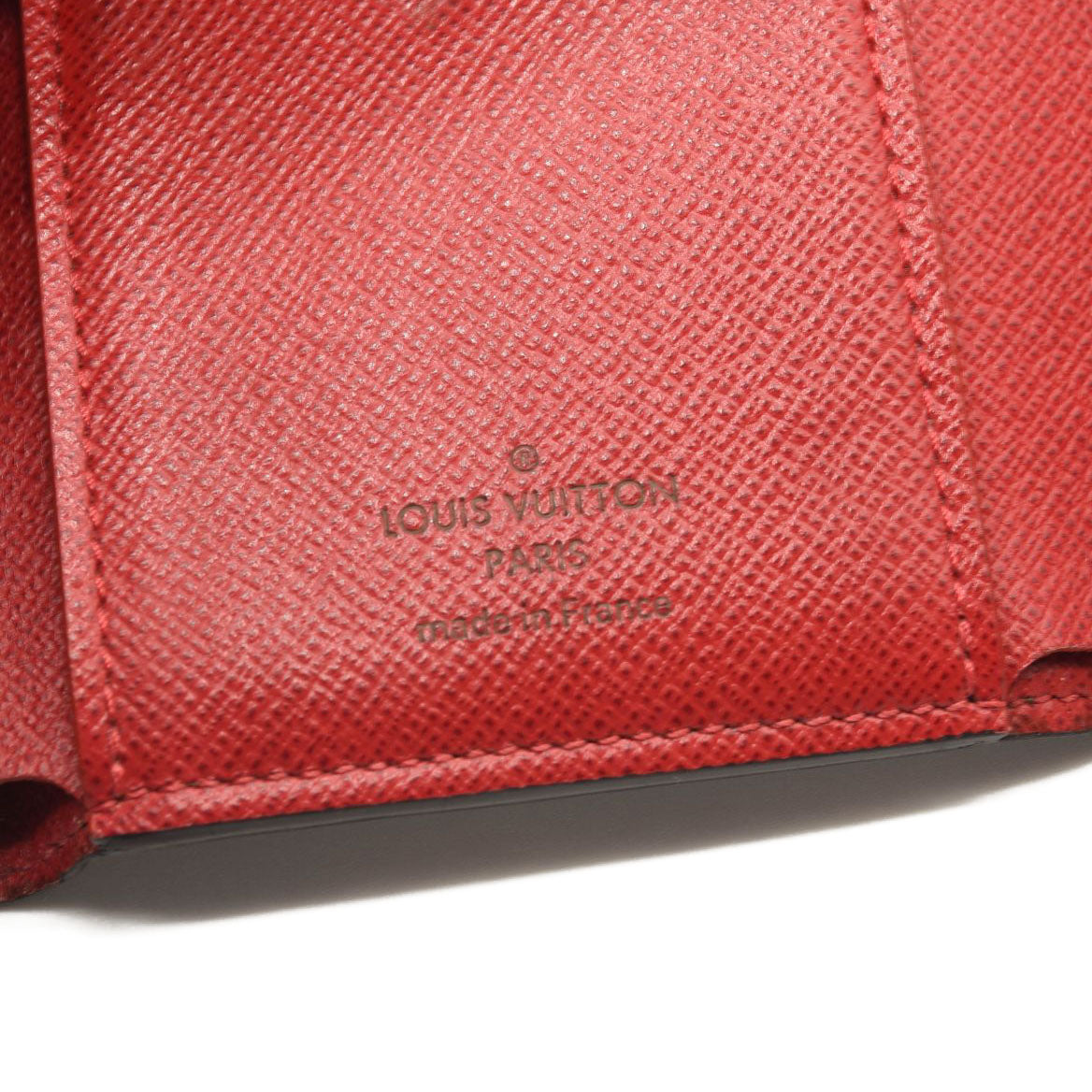 LOUIS VUITTON Damier Ebene Victorine Wallet Red