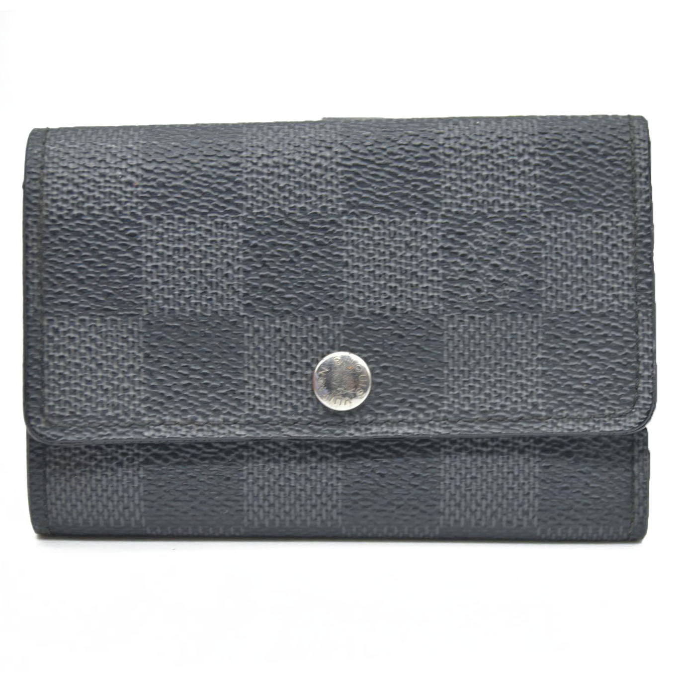 AUCTION $345 Louis Vuitton Damier Graphite Multicles 6 Ring Key Case Black CT3009