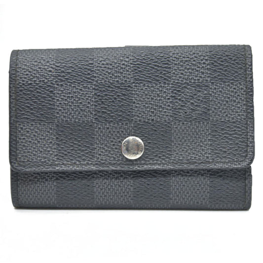 AUCTION $345 Louis Vuitton Damier Graphite Multicles 6 Ring Key Case Black CT3009