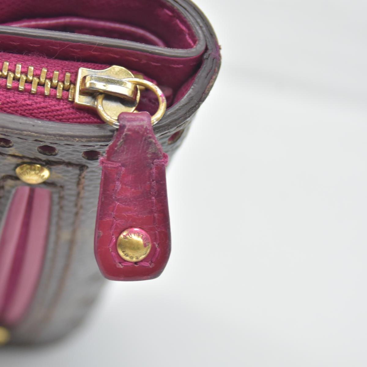 $640 2006 Louis Vuitton Monogram Perforated Compact Zipped Wallet Fuchsia CONSIGNMENT