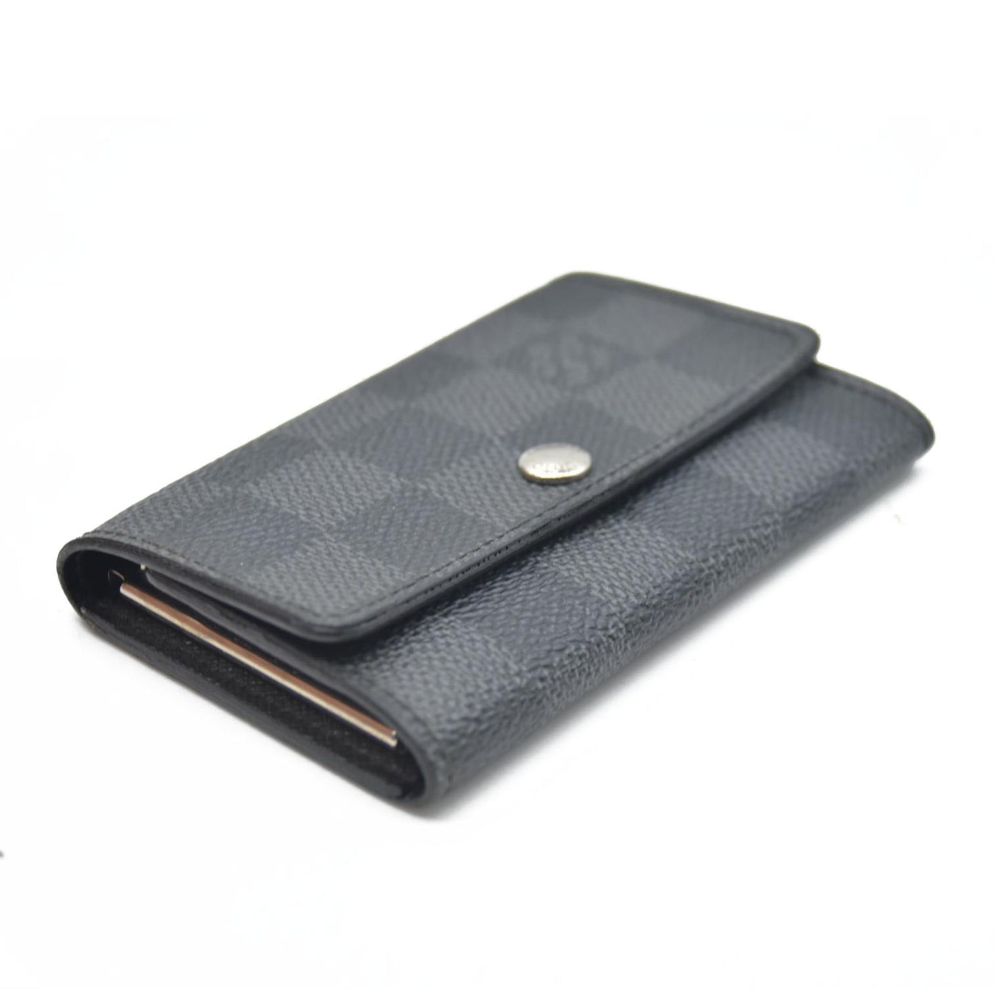 AUCTION $345 Louis Vuitton Damier Graphite Multicles 6 Ring Key Case Black CT3009