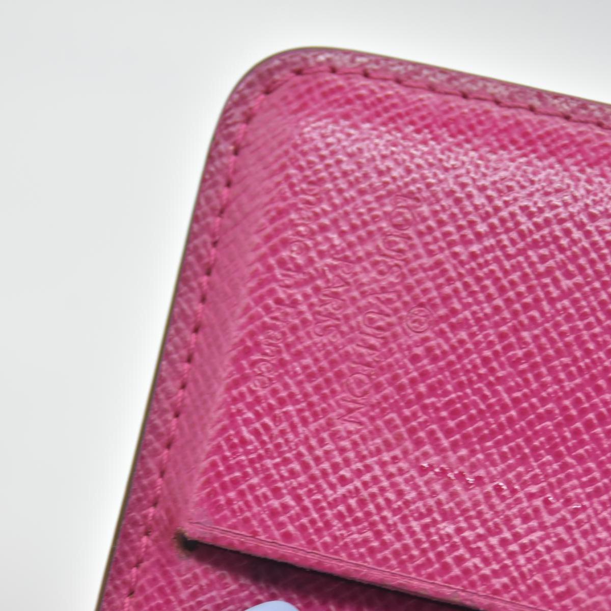 $640 2006 Louis Vuitton Monogram Perforated Compact Zipped Wallet Fuchsia CONSIGNMENT