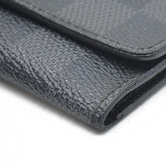 AUCTION $345 Louis Vuitton Damier Graphite Multicles 6 Ring Key Case Black CT3009