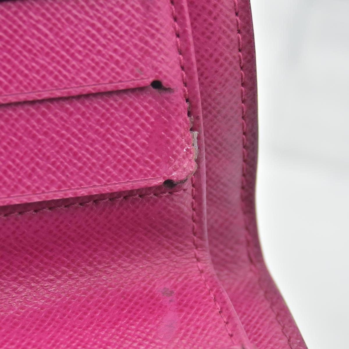 $640 2006 Louis Vuitton Monogram Perforated Compact Zipped Wallet Fuchsia CONSIGNMENT