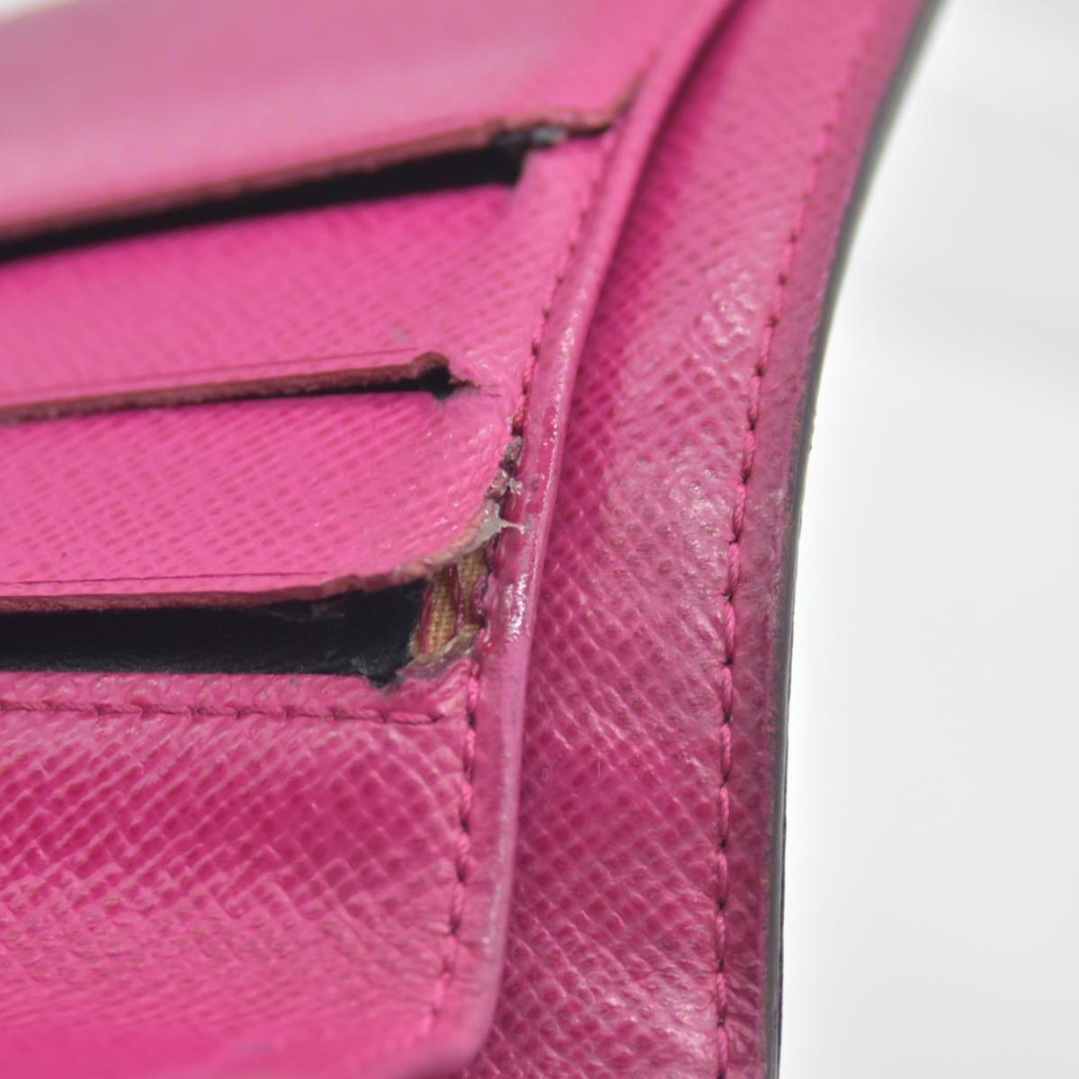 $640 2006 Louis Vuitton Monogram Perforated Compact Zipped Wallet Fuchsia CONSIGNMENT