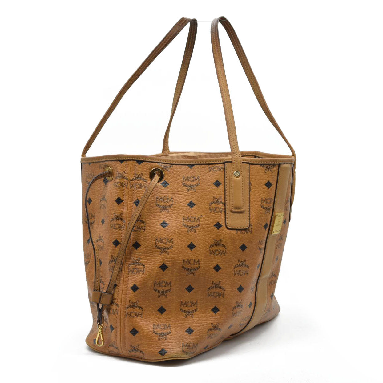 $770 MCM Tote Brown Cognac Liz Reversible Tote