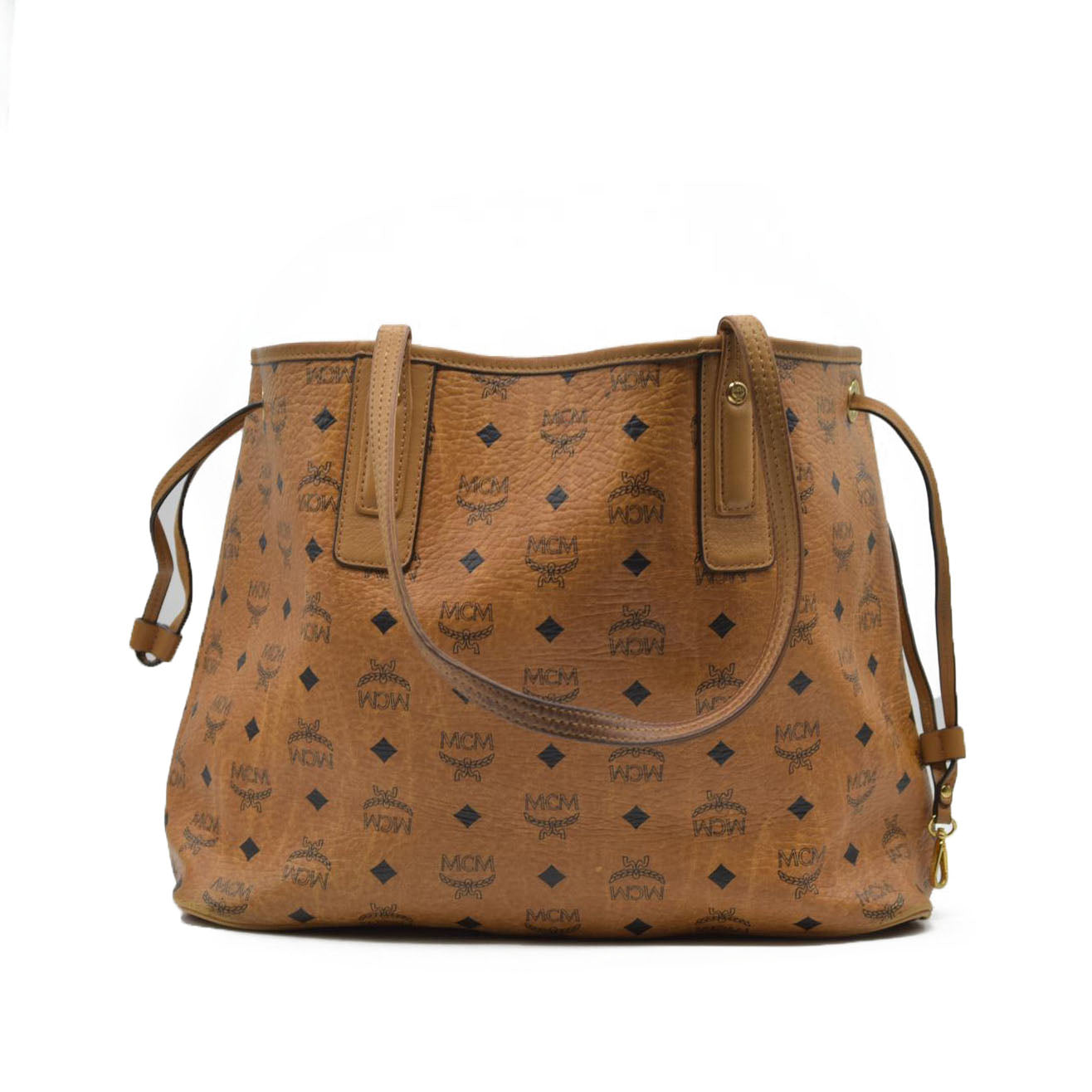 $770 MCM Tote Brown Cognac Liz Reversible Tote