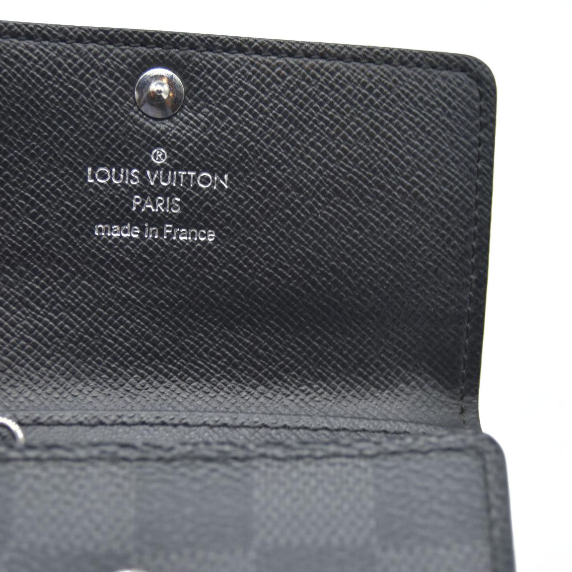 AUCTION $345 Louis Vuitton Damier Graphite Multicles 6 Ring Key Case Black CT3009