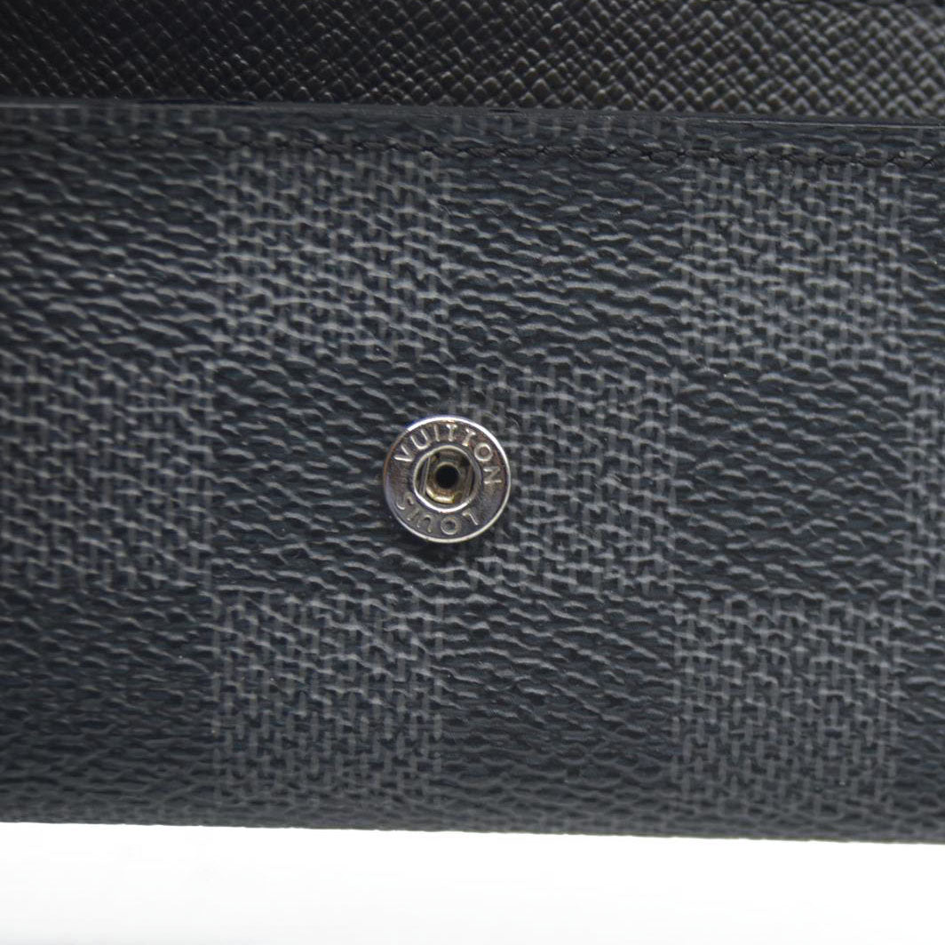 AUCTION $345 Louis Vuitton Damier Graphite Multicles 6 Ring Key Case Black CT3009