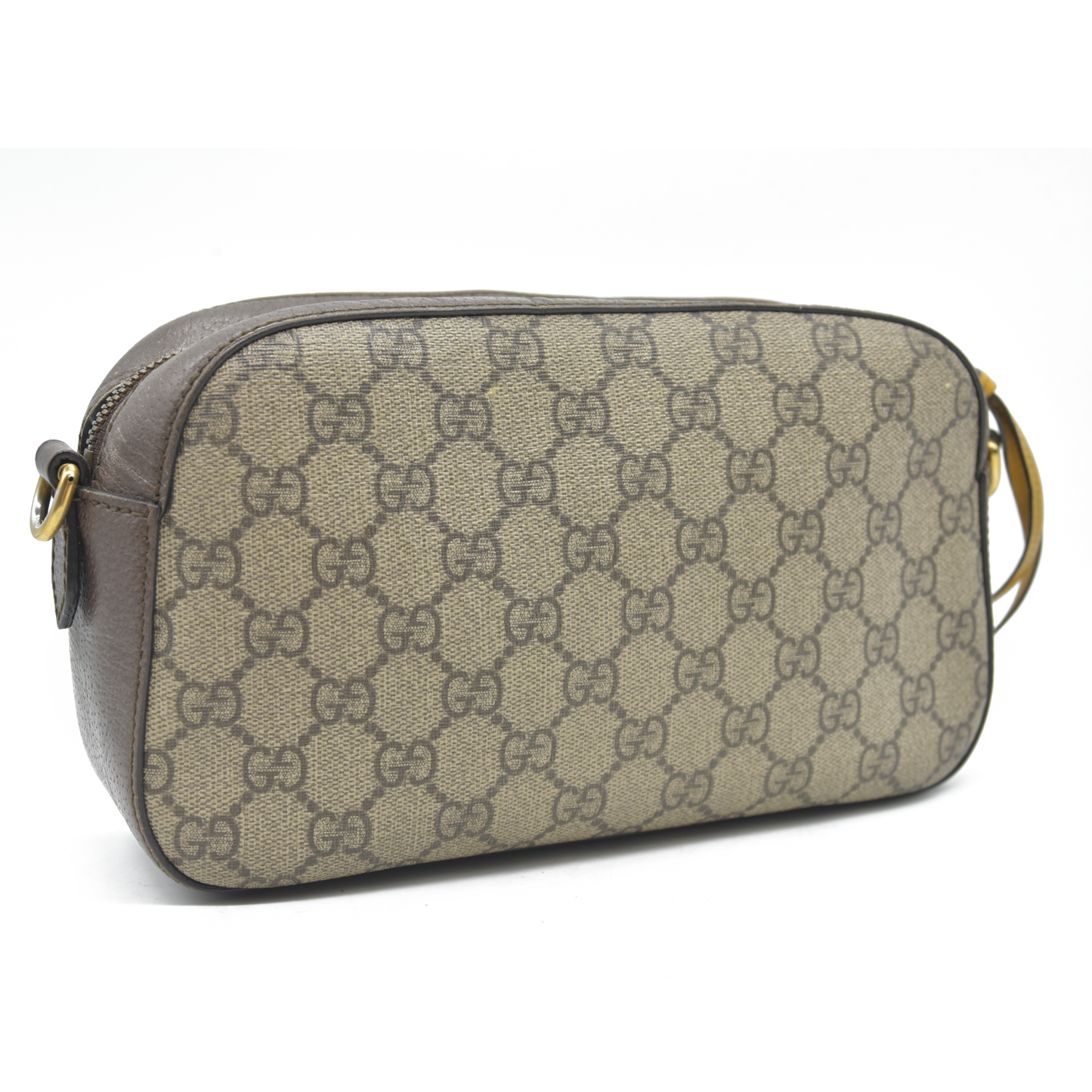 $1890 Gucci  GG Supreme Monogram Web Neo Vintage Shoulder Bag Beige New Acero Crop
