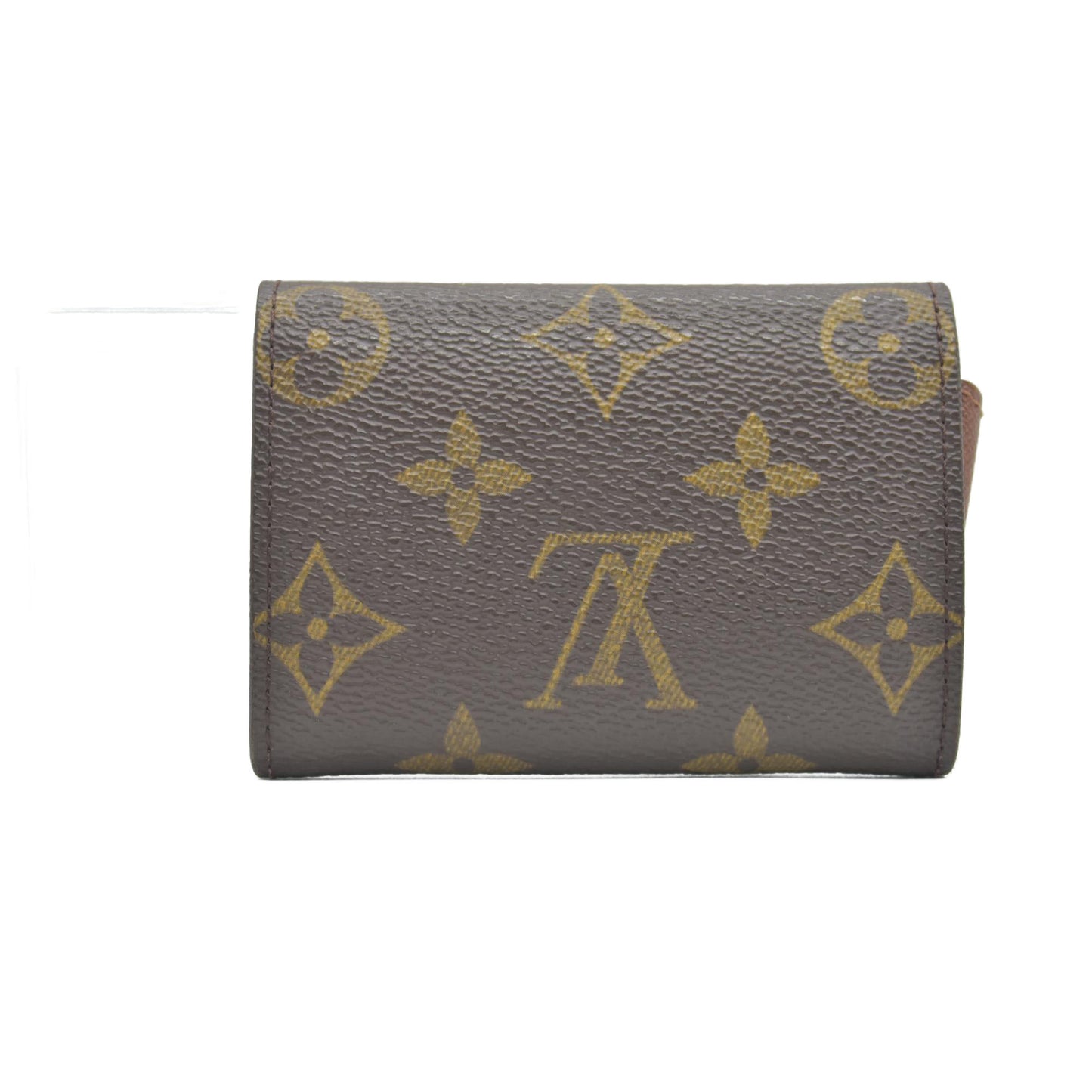 Louis Vuitton Monogram Porte Monnaie Plat Coin Purse Wallet Brown CONSIGNMENT