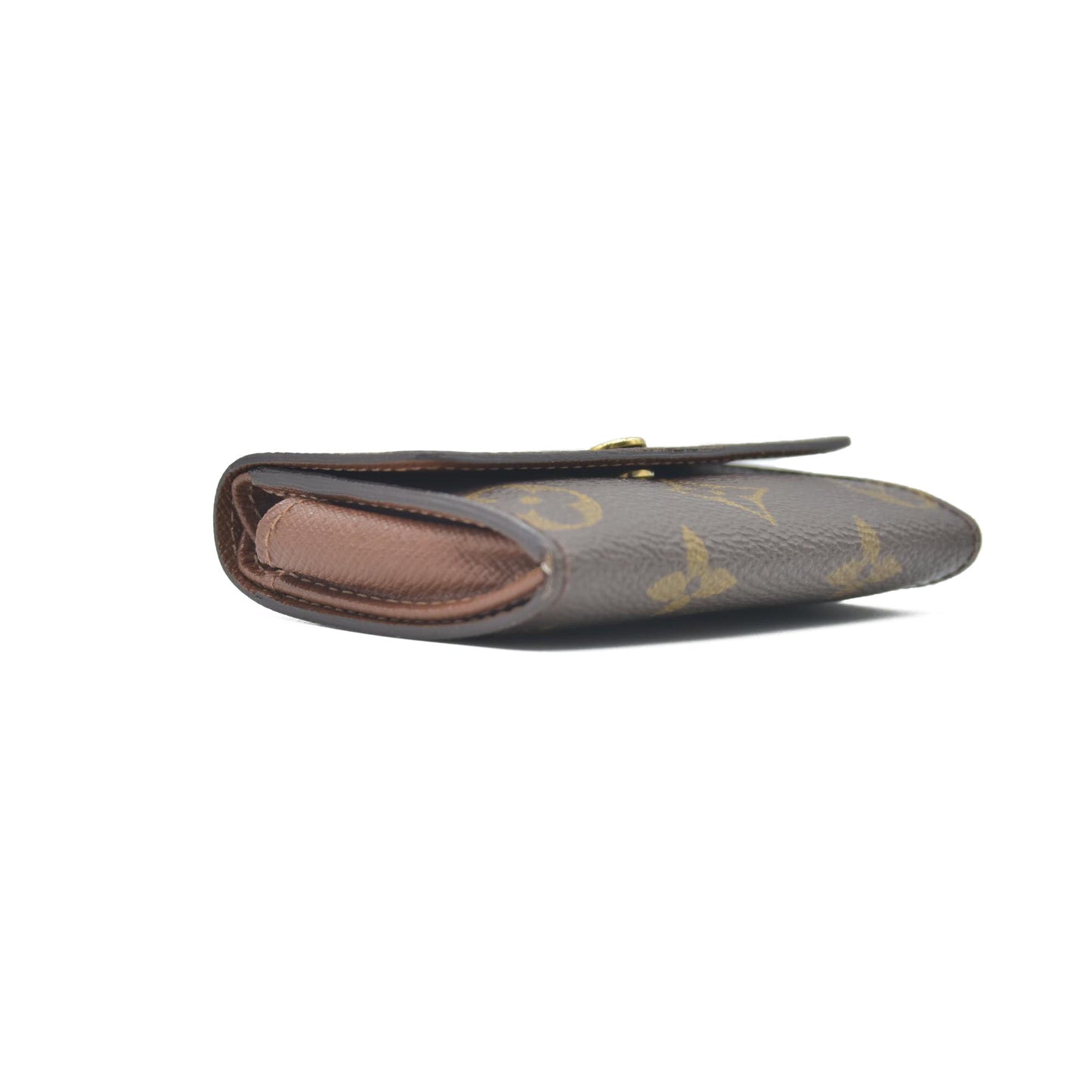 Louis Vuitton Monogram Porte Monnaie Plat Coin Purse Wallet Brown CONSIGNMENT