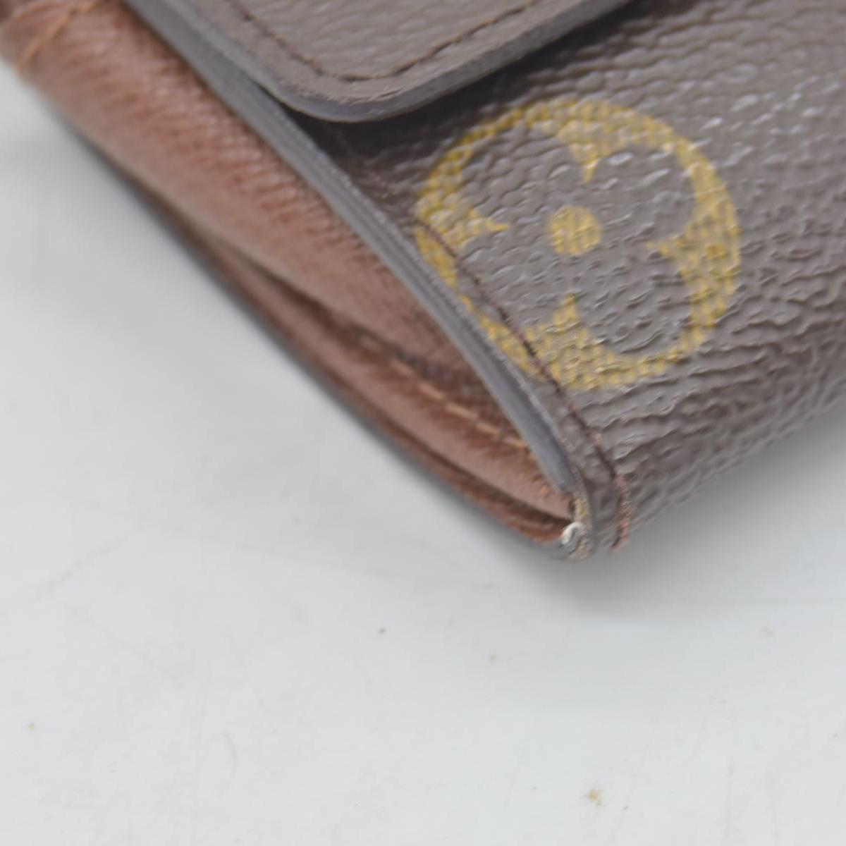 Louis Vuitton Monogram Porte Monnaie Plat Coin Purse Wallet Brown CONSIGNMENT