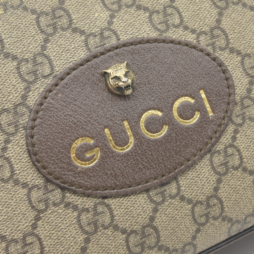 $1890 Gucci  GG Supreme Monogram Web Neo Vintage Shoulder Bag Beige New Acero Crop