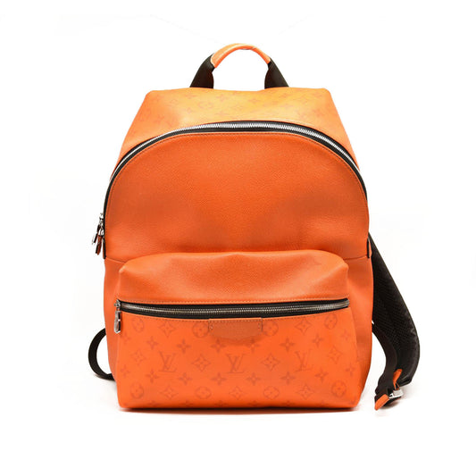 LOUIS VUITTON Taiga Monogram Discovery Backpack PM Orange