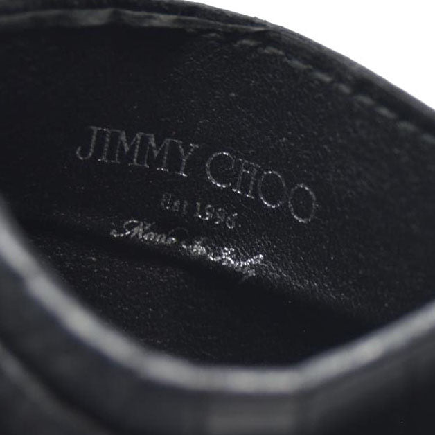AUCTION $345 Jimmy Choo Logo Embossed Leather Card Case Black