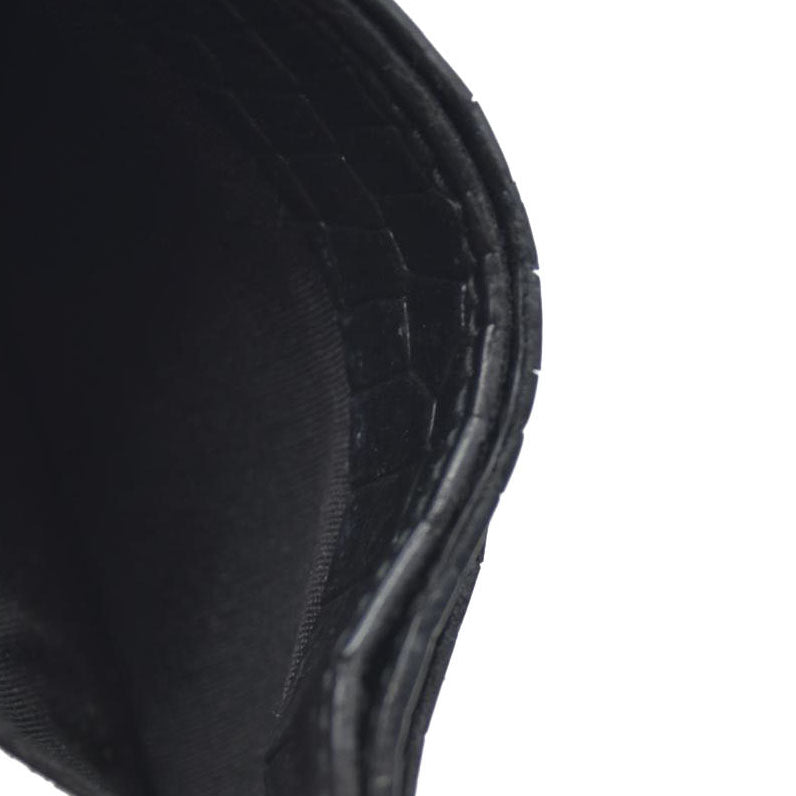 AUCTION $345 Jimmy Choo Logo Embossed Leather Card Case Black