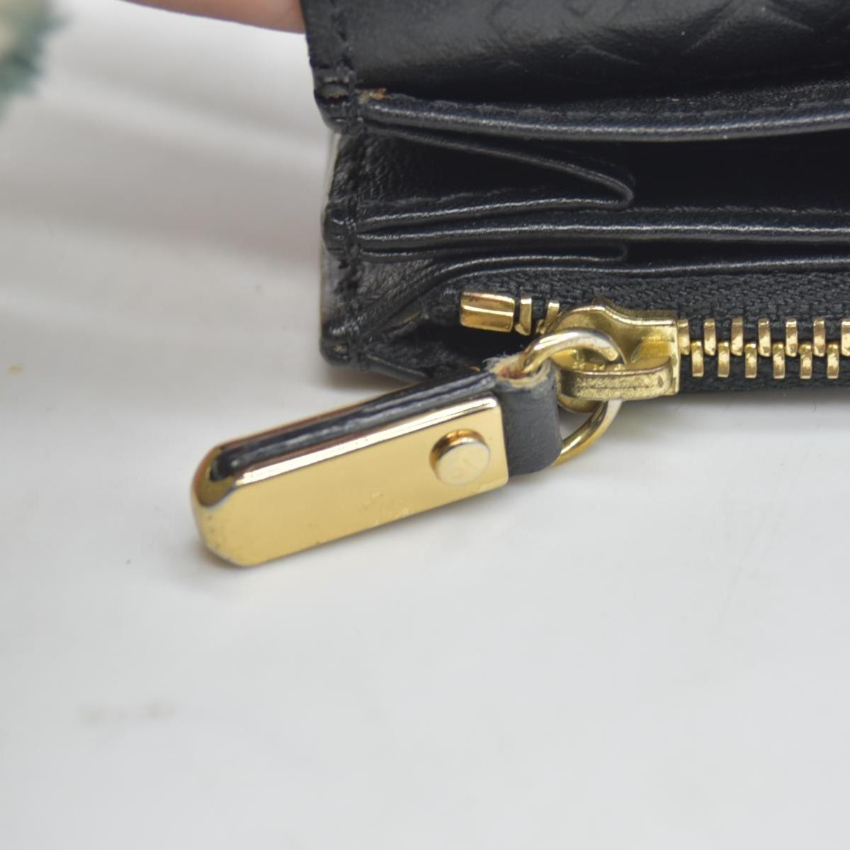 $620 Burberry Grainy Calfskin Patent Black Leather Porter Continental Wallet Black CONSIGNMENT