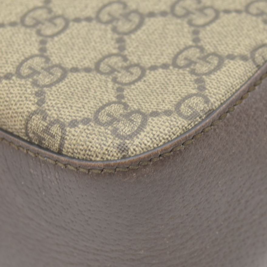 $1890 Gucci  GG Supreme Monogram Web Neo Vintage Shoulder Bag Beige New Acero Crop