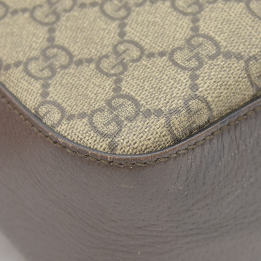 $1890 Gucci  GG Supreme Monogram Web Neo Vintage Shoulder Bag Beige New Acero Crop