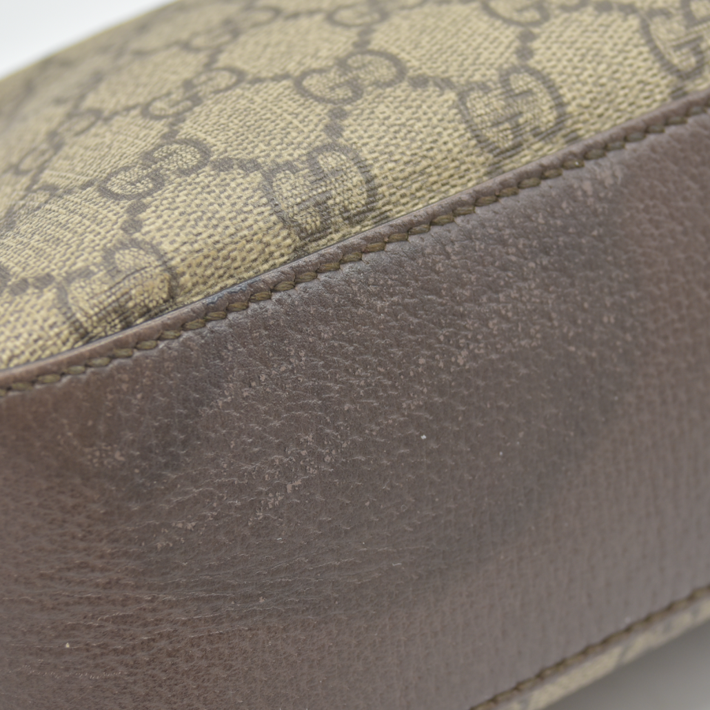 $1890 Gucci  GG Supreme Monogram Web Neo Vintage Shoulder Bag Beige New Acero Crop