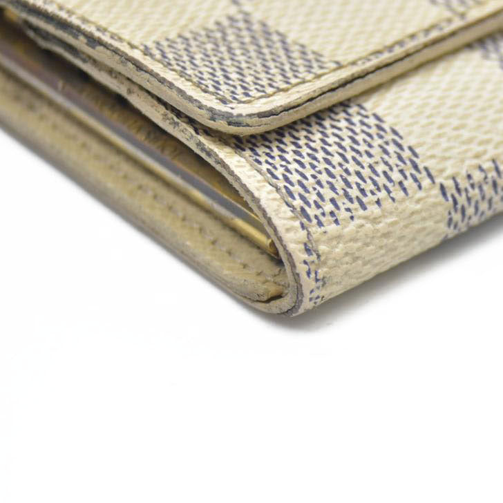 AUCTION $345 Louis Vuitton Damier Azur Multicles 6 Ring Key Case White CT3028