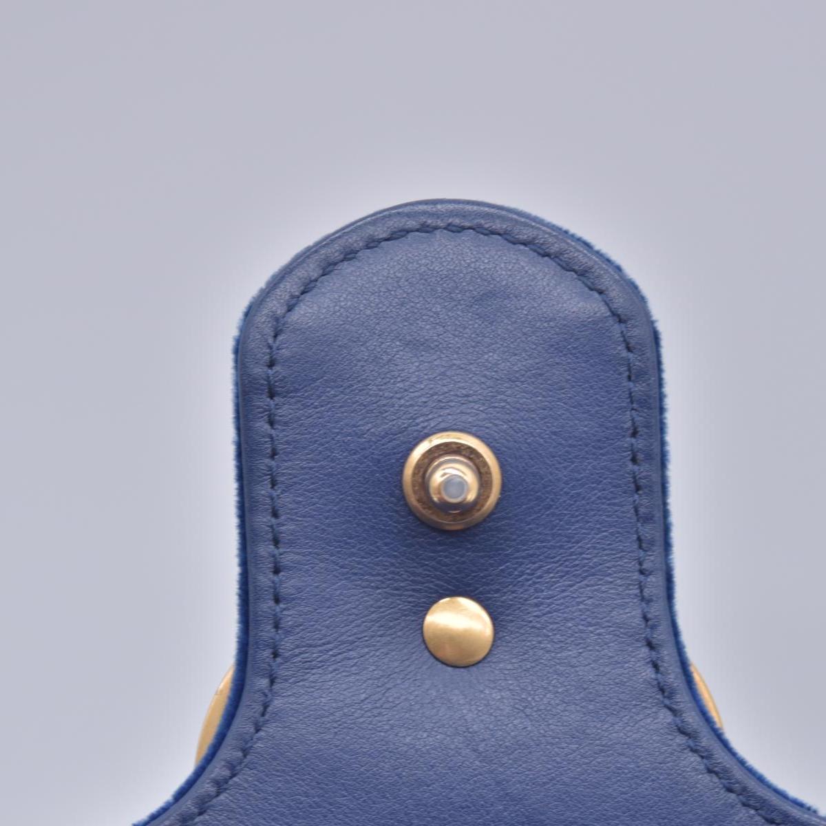 $2850 Gucci Velvet Matelasse Small GG Marmont Shoulder Bag Cobalt Blue CONSIGNMENT
