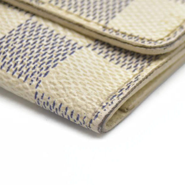 AUCTION $345 Louis Vuitton Damier Azur Multicles 6 Ring Key Case White CT3028