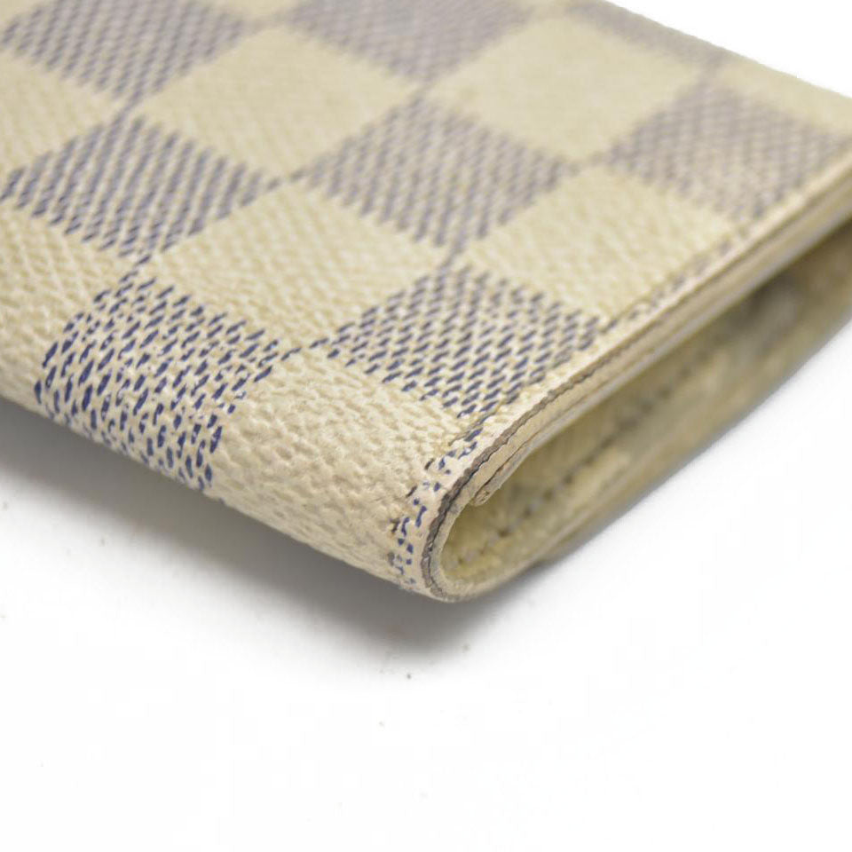 AUCTION $345 Louis Vuitton Damier Azur Multicles 6 Ring Key Case White CT3028