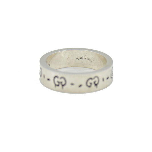 Gucci Sterling Silver Narrow GucciGhost Hamlet Skull Ring 19 CONSIGNMENT