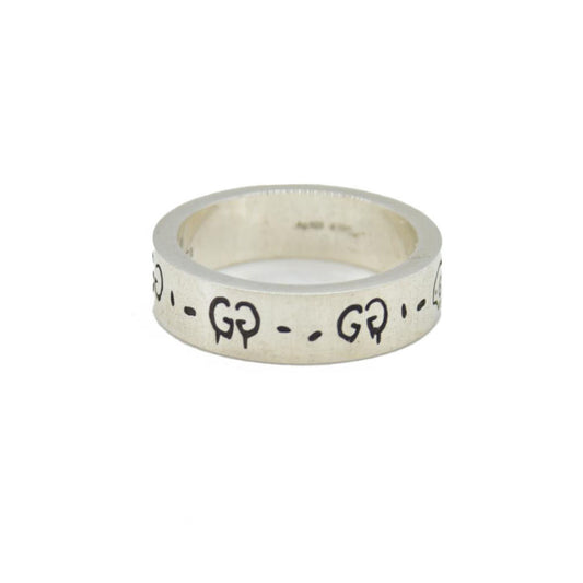 $380 Gucci Sterling Silver Narrow GucciGhost Hamlet Skull Ring 19 CONSIGNMENT