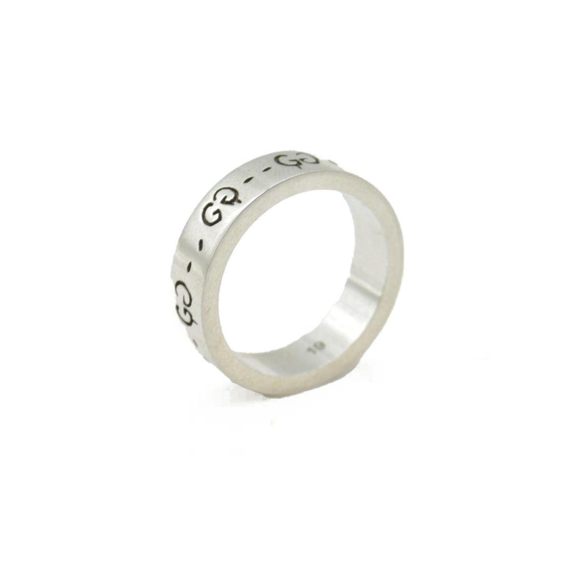 Gucci Sterling Silver Narrow GucciGhost Hamlet Skull Ring 19 CONSIGNMENT