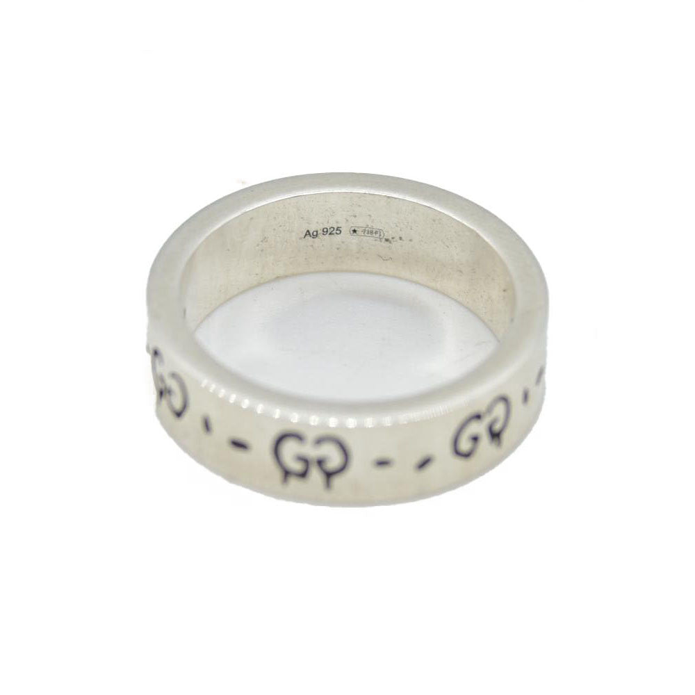 Gucci Sterling Silver Narrow GucciGhost Hamlet Skull Ring 19 CONSIGNMENT