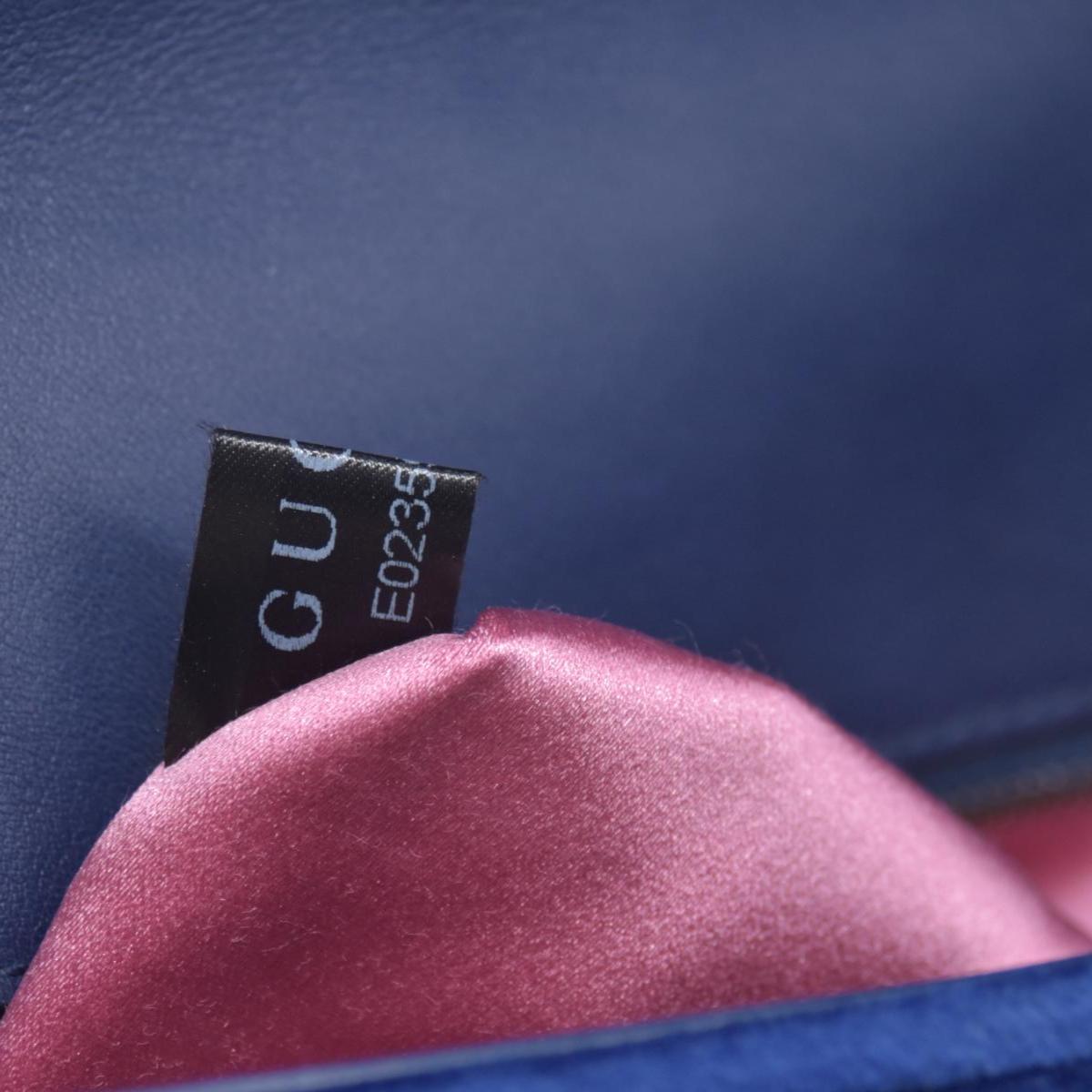 $2850 Gucci Velvet Matelasse Small GG Marmont Shoulder Bag Cobalt Blue CONSIGNMENT