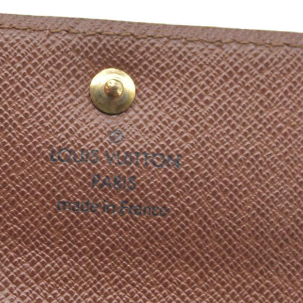 AUCTION $430 Louis Vuitton Monogram Porte Monnaie Plat Coin Purse Wallet Brown MI0027
