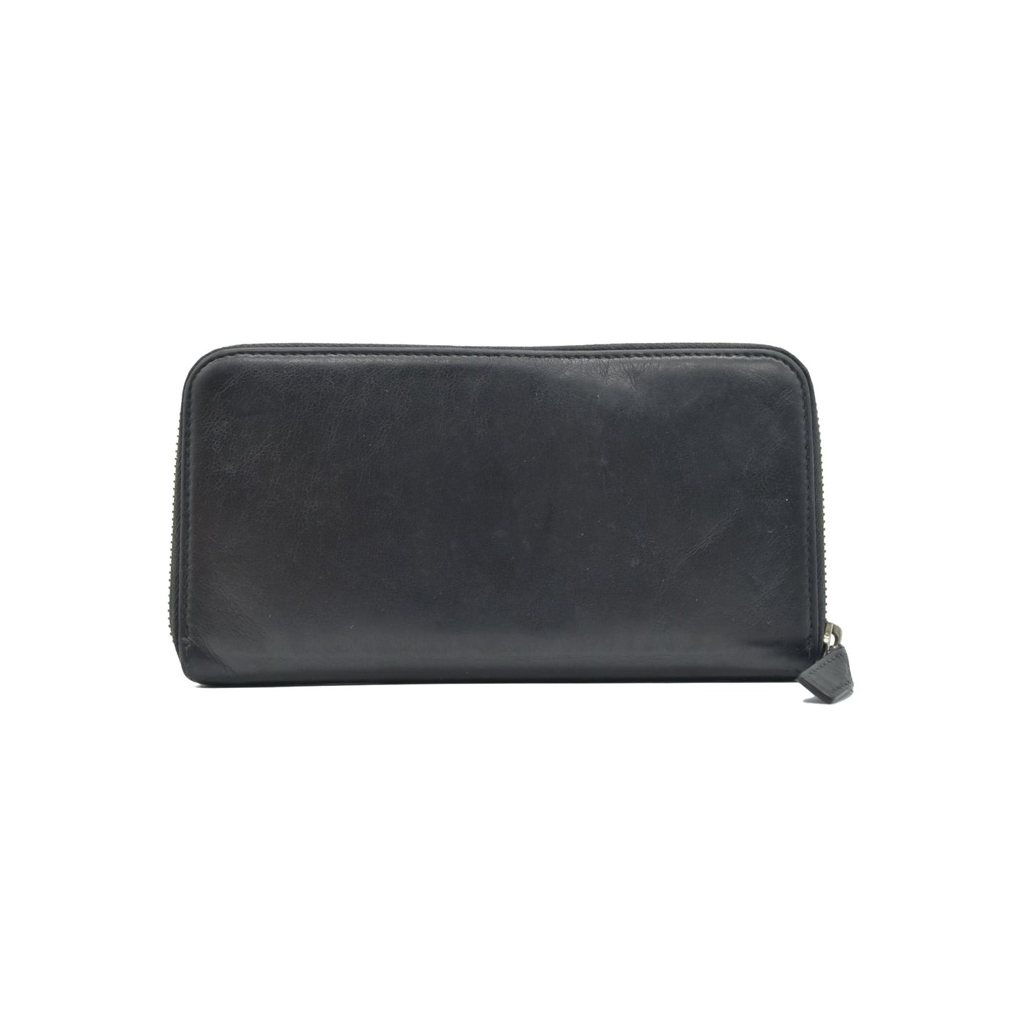 $840 BVLGARI ‘S.BULGARI’ ZIP AROUND WALLET BLACK CONSIGNMENT