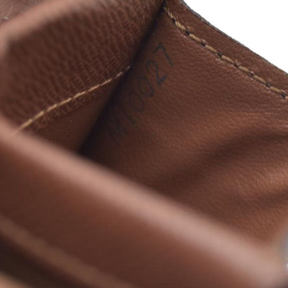 AUCTION $430 Louis Vuitton Monogram Porte Monnaie Plat Coin Purse Wallet Brown