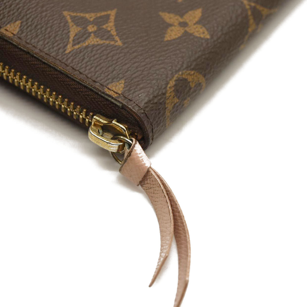 LOUIS VUITTON Damier Ebene Clemence Wallet Rose Ballerine CA0196