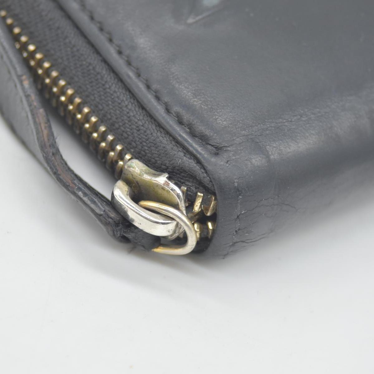 $840 BVLGARI ‘S.BULGARI’ ZIP AROUND WALLET BLACK CONSIGNMENT