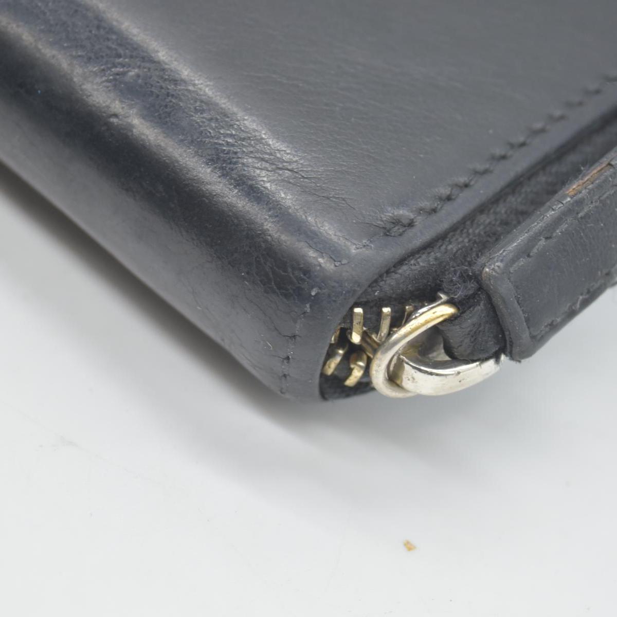 $840 BVLGARI ‘S.BULGARI’ ZIP AROUND WALLET BLACK CONSIGNMENT