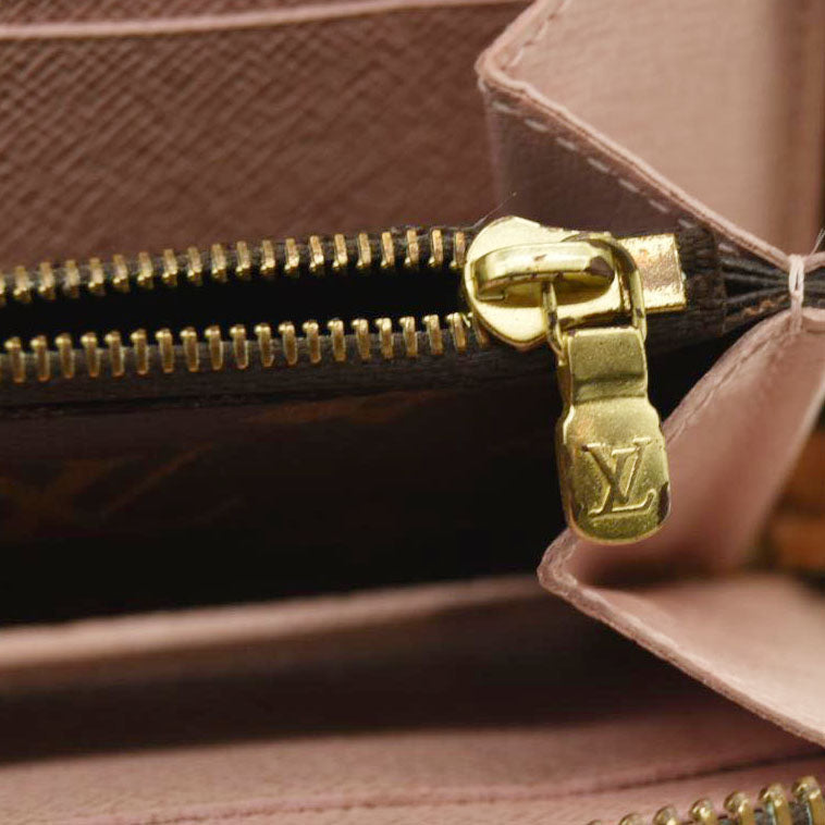 LOUIS VUITTON Damier Ebene Clemence Wallet Rose Ballerine CA0196