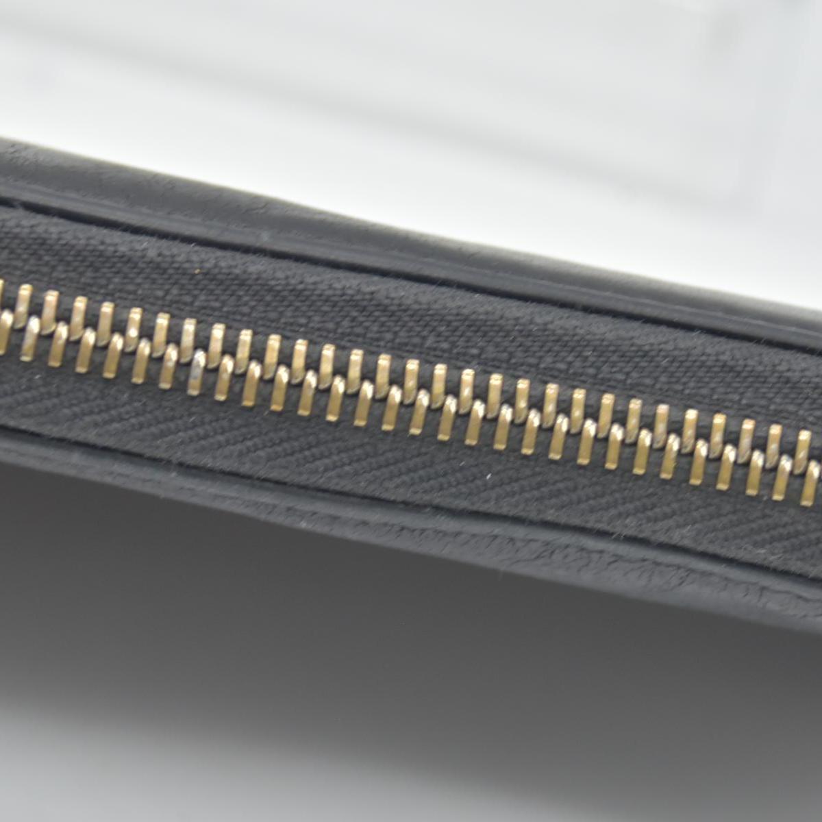 $840 BVLGARI ‘S.BULGARI’ ZIP AROUND WALLET BLACK CONSIGNMENT