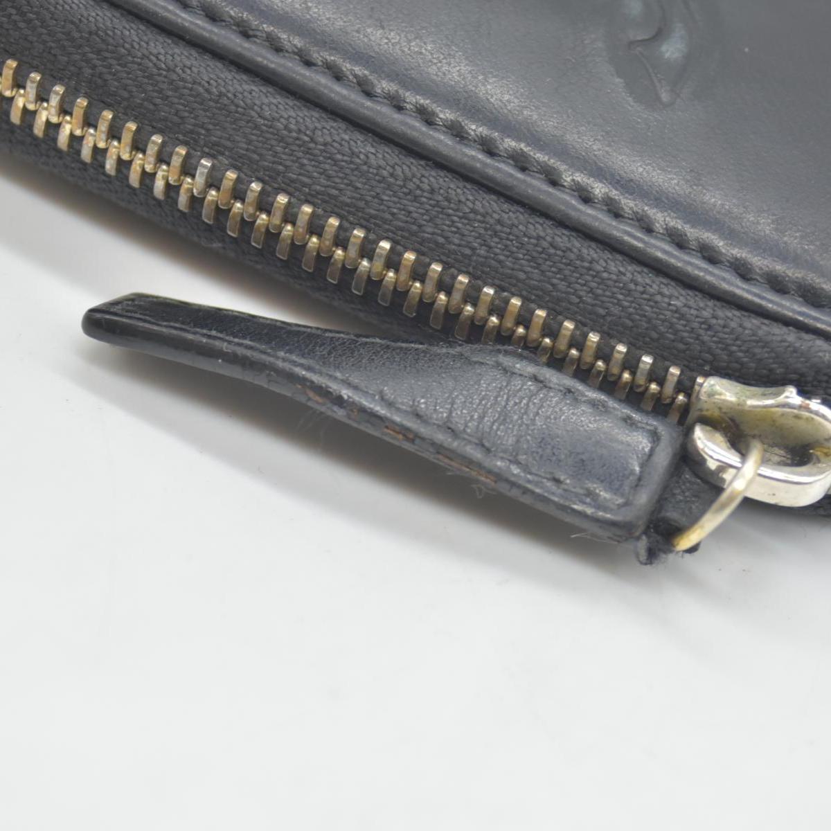 $840 BVLGARI ‘S.BULGARI’ ZIP AROUND WALLET BLACK CONSIGNMENT
